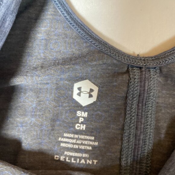 Under Armour Powered By Celliant S Polyester Blend Blue Activewear Shirt - Picture 2 of 5